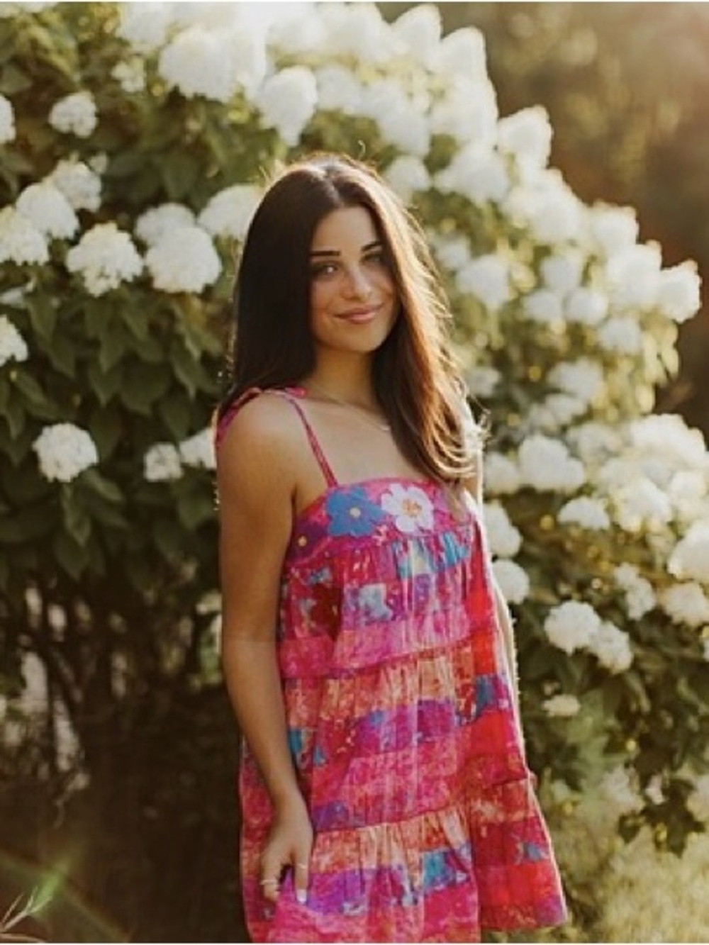 Urban Outfitters Lazy Days Cotton Babydoll Tiered Tie Dye Embroidered Mini Dress